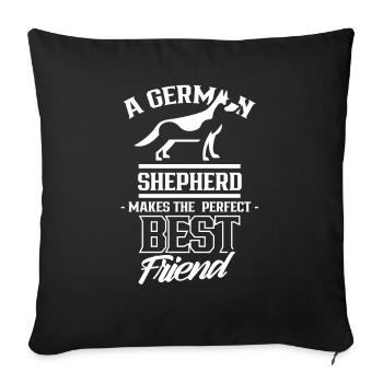Le berger allemand est le meilleur ami parfait - Housse de coussin décorative 45 x 45 cm - noir - Devant
