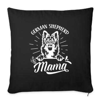 German Shepherd Mama Girl Pet Cute - Sofa pillowcase 17,3'' x 17,3'' (45 x 45 cm) - black - Front
