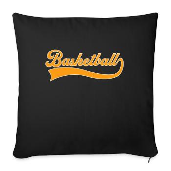 Basketball Schriftzug - Sofakissenbezug 45 x 45 cm - Schwarz - Vorne