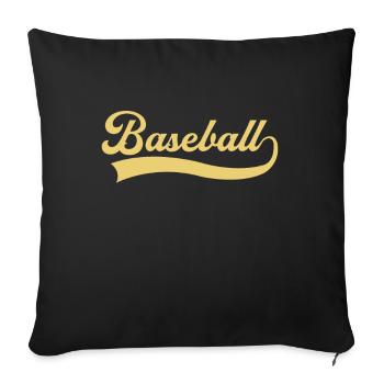 Baseball Schriftzug - Sofakissenbezug 45 x 45 cm - Schwarz - Vorne
