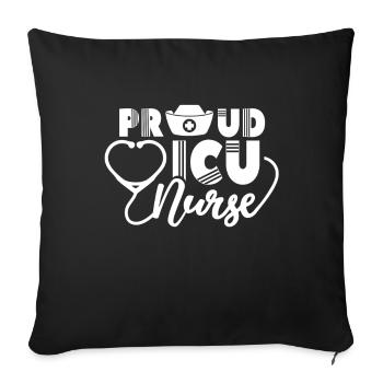 Proud intensive care nurse intensive care - Sofa pillowcase 17,3'' x 17,3'' (45 x 45 cm) - black - Front
