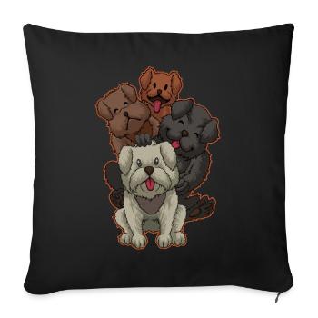 Cute Dogs Crew Dogsitter - Sofa pillowcase 17,3'' x 17,3'' (45 x 45 cm) - black - Front