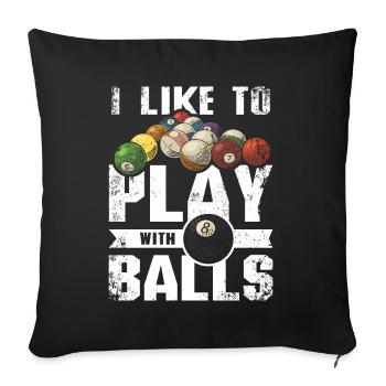 J’aime jouer avec 8 boules de billard - Housse de coussin décorative 45 x 45 cm - noir - Devant
