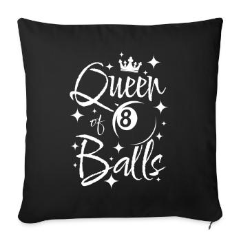 Billard de billard reine de 8 boules - Housse de coussin décorative 45 x 45 cm - noir - Devant