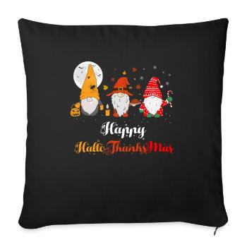 Happy HelloThanksMas Dwarves Halloween Christmas - Sofa pillowcase 17,3'' x 17,3'' (45 x 45 cm) - black - Front