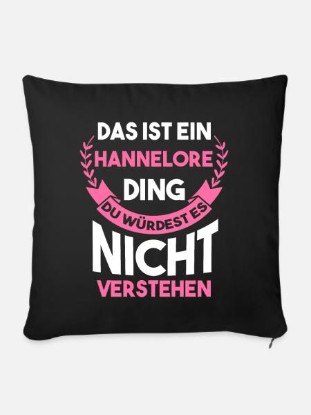 Hannelore - Sofakissenbezug 45 x 45 cm - Schwarz