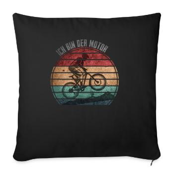 I am the Motor Vintage Biker MTB - Sofa pillowcase 17,3'' x 17,3'' (45 x 45 cm) - black - Front