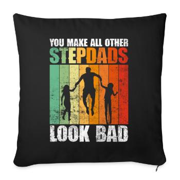 Stepfather Father's Day Stepdaddy Gift Quote - Sofa pillowcase 17,3'' x 17,3'' (45 x 45 cm) - black - Front