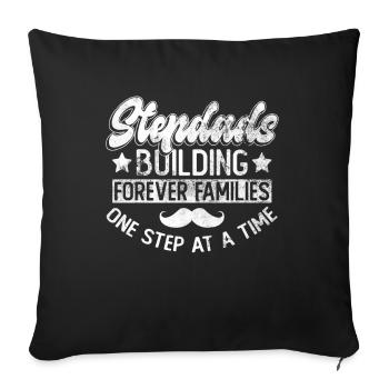 Stiefvater Vatertag Stiefpapa Geschenk Spruch - Sofakissenbezug 45 x 45 cm - Schwarz - Vorne