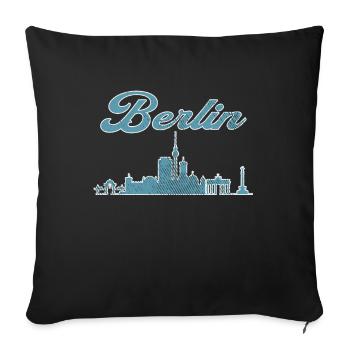 Berlin City Skyline - Sofa pillowcase 17,3'' x 17,3'' (45 x 45 cm) - black - Front