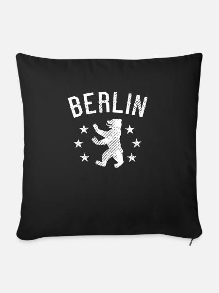 Berlin Wappen - Sofakissenbezug 45 x 45 cm - Schwarz
