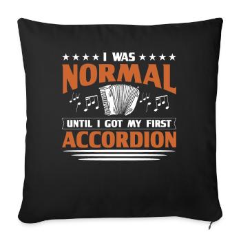 Akkordeon Polka Ziehharmonika Quetschkommode - Sofakissenbezug 45 x 45 cm - Schwarz - Vorne