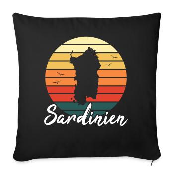 Sardinia Island Italy Holiday Retro Gift - Sofa pillowcase 17,3'' x 17,3'' (45 x 45 cm) - black - Front