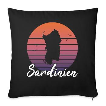 Sardinia Island Italy Holiday Retro Gift - Sofa pillowcase 17,3'' x 17,3'' (45 x 45 cm) - black - Front