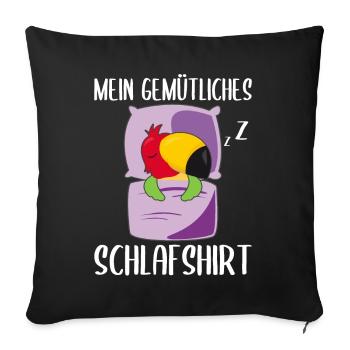 Mein Gemütliches Schlafshirt Schlafender Vogel - Sofakissenbezug 45 x 45 cm - Schwarz - Vorne