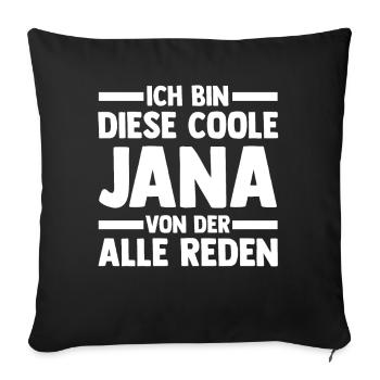 Jana - Sofakissenbezug 45 x 45 cm - Schwarz - Vorne