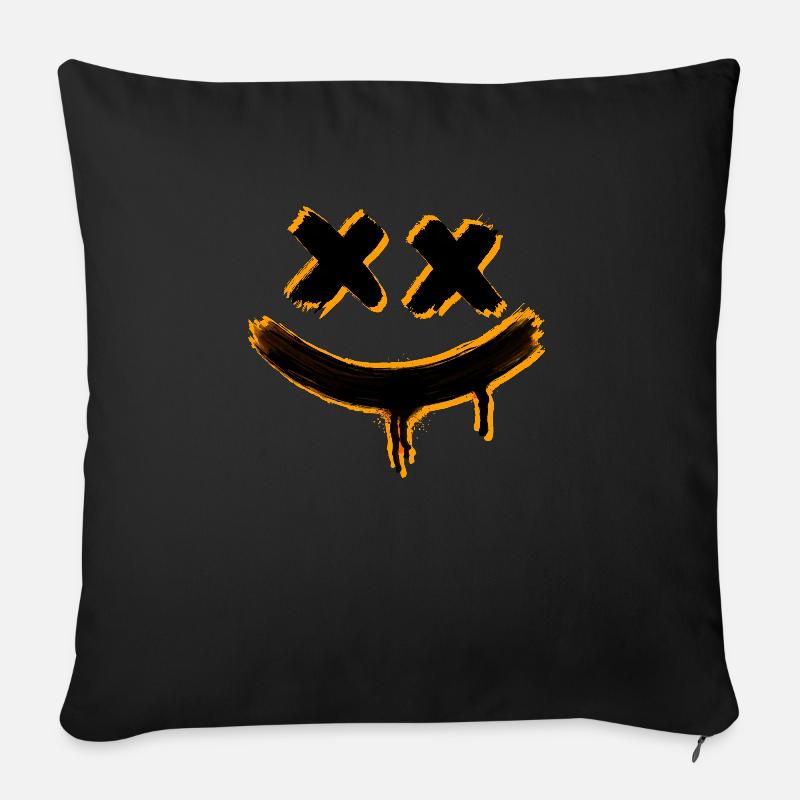 Jack O Lantern Scary Pumpkin Face 31. - Sofakissenbezug 45 x 45 cm - Schwarz