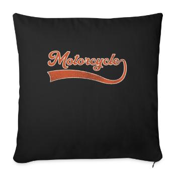Motorcycle lettering - Sofa pillowcase 17,3'' x 17,3'' (45 x 45 cm) - black - Front