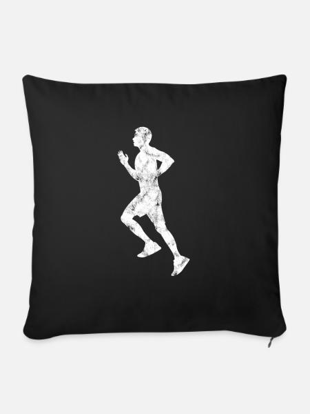 Joggen Silhouette - Sofakissenbezug 45 x 45 cm - Schwarz