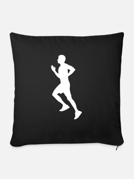 Joggen Silhouette - Sofakissenbezug 45 x 45 cm - Schwarz