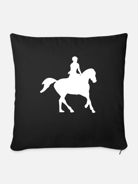 Pferde Reiten - Sofakissenbezug 45 x 45 cm - Schwarz