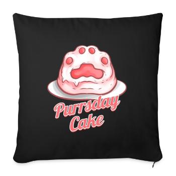 Sweet Cat Paw Birthday Cake On Purrsday - Sofa pillowcase 17,3'' x 17,3'' (45 x 45 cm) - black - Front