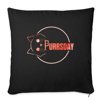 Chat couché sur le dos sur le ronronnement - Housse de coussin décorative 45 x 45 cm - noir - Devant