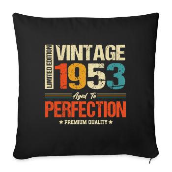 Vintage 1953 vintage anniversaire rétro cadeau - Housse de coussin décorative 45 x 45 cm - noir - Devant