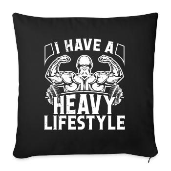 Strongman Heavy Lifestyle Gym Fitness Bodybuilding - Sofa pillowcase 17,3'' x 17,3'' (45 x 45 cm) - black - Front