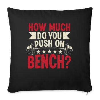 Strongman Combien de poussée sur le banc gymnase musculation - Housse de coussin décorative 45 x 45 cm - noir - Devant