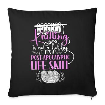Knitting Knitter Knitting Is Not A - Sofa pillowcase 17,3'' x 17,3'' (45 x 45 cm) - black - Front