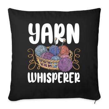 Tricoter Tricoter Fil Chuchoteur - Housse de coussin décorative 45 x 45 cm - noir - Devant
