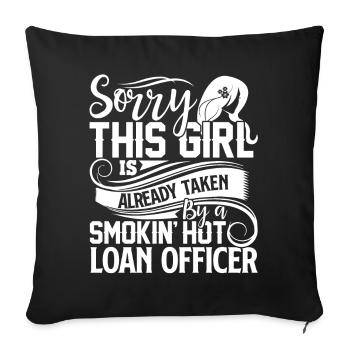 Loan Officer Taken By A Smokin Hot Loan Officer - Sofa pillowcase 17,3'' x 17,3'' (45 x 45 cm) - black - Front