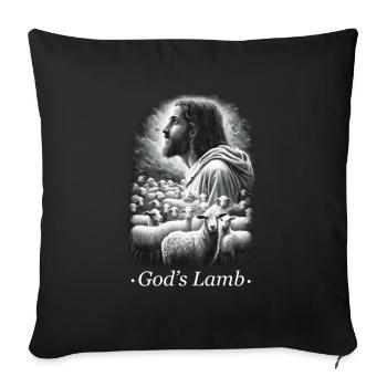 Jesus Christ Christian - Sofa pillowcase 17,3'' x 17,3'' (45 x 45 cm) - black - Front