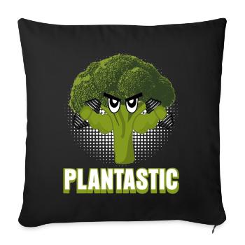 Vegan Bodybuilding Broccoli Vegan - Sofa pillowcase 17,3'' x 17,3'' (45 x 45 cm) - black - Front