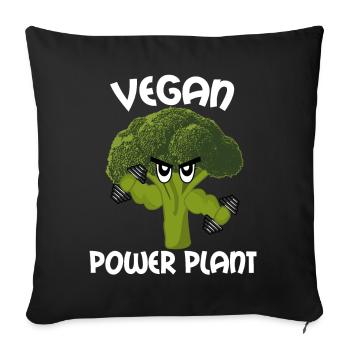 Vegan Broccoli Bodybuilding Vegan - Sofa pillowcase 17,3'' x 17,3'' (45 x 45 cm) - black - Front