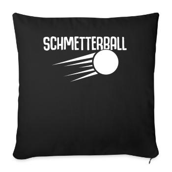 Tischtennis Schmetterball - Sofakissenbezug 45 x 45 cm - Schwarz - Vorne