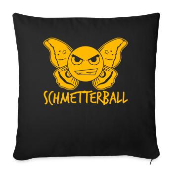 Tischtennis Schmetterball Schmetterling - Sofakissenbezug 45 x 45 cm - Schwarz - Vorne