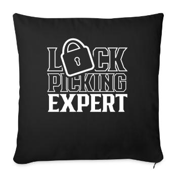 Lockpicking Expert Lock Picking Cracking Lock - Housse de coussin décorative 45 x 45 cm - noir - Devant