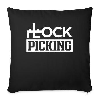 Lock Picking Lockpicking Schloss Knacker Knacken - Sofakissenbezug 45 x 45 cm - Schwarz - Vorne