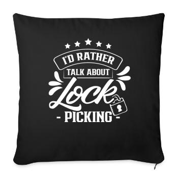 Je préfère parler de crochetage de serrure - Housse de coussin décorative 45 x 45 cm - noir - Devant