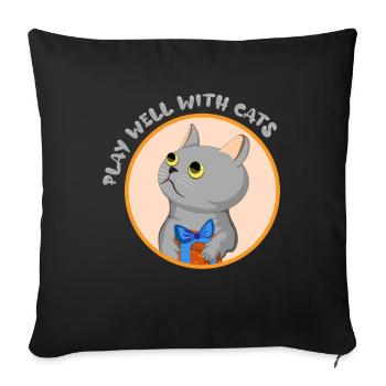 Playing well with others Cat lovers Cat Lovers - Sofa pillowcase 17,3'' x 17,3'' (45 x 45 cm) - black - Front