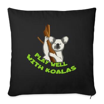 Playing well with other koala lovers animal koala - Sofa pillowcase 17,3'' x 17,3'' (45 x 45 cm) - black - Front