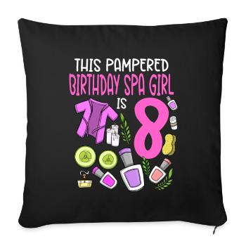 Spa Birthday For Girls 8th Spa Birthday Party - Sofa pillowcase 17,3'' x 17,3'' (45 x 45 cm) - black - Front