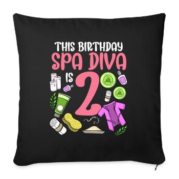 Spa Birthday For Girls 2nd Spa Birthday Party - Sofa pillowcase 17,3'' x 17,3'' (45 x 45 cm) - black - Front