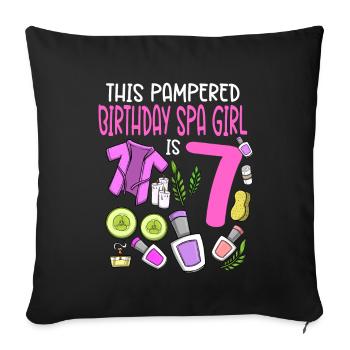 Spa Birthday For Girls 7th Spa Birthday Party - Sofa pillowcase 17,3'' x 17,3'' (45 x 45 cm) - black - Front