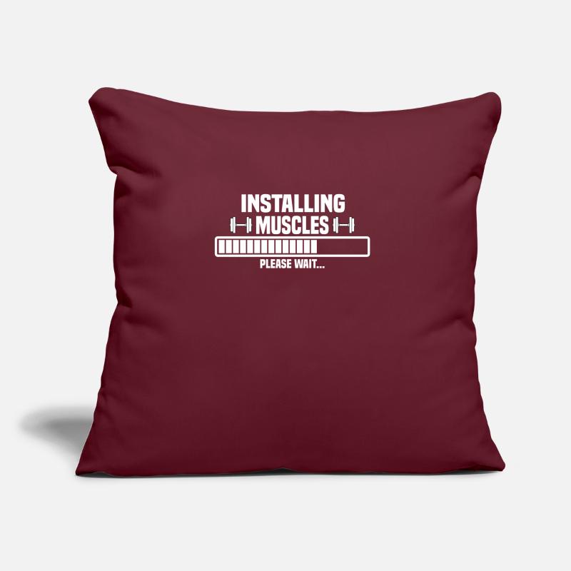 Installing muscles – please wait Sofa pillowcase 17,3'' x 17,3'' (45 x 45 cm)