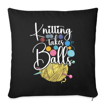 Tricoter Tricoter Tricoter Prend - Housse de coussin décorative 45 x 45 cm - noir - Devant