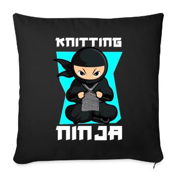 Tricot Tricot Ninja Tricot - Housse de coussin décorative 45 x 45 cm - noir - Devant