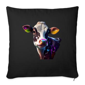 cows farmer farmer cow lover funny cow - Sofa pillowcase 17,3'' x 17,3'' (45 x 45 cm) - black - Front